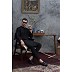 Dubai Mens Black Cotton Kurta
